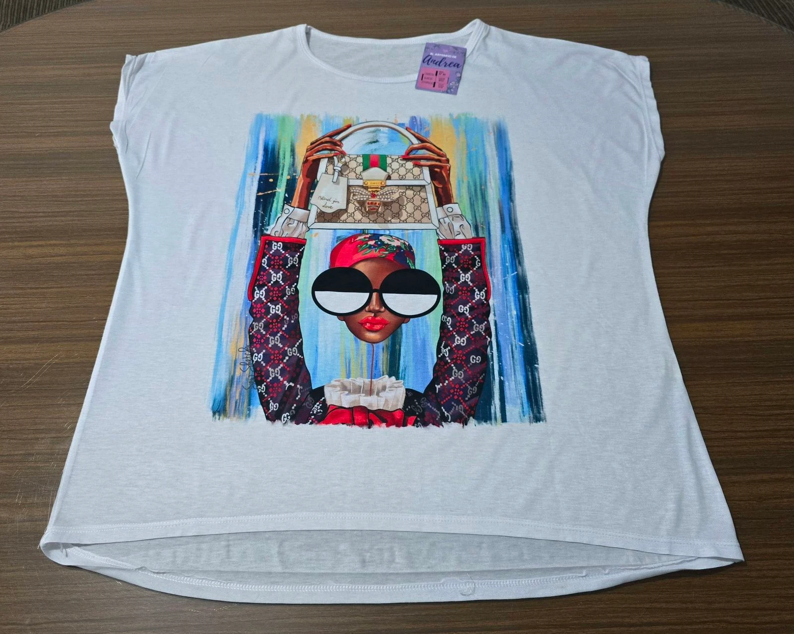 White printed plus size t-shirt – photo 2